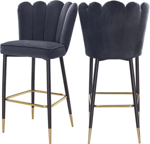 Anita Stool In Grey Velvet