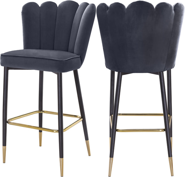 Anita Stool In Grey Velvet