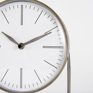 Aurus Matte Gray Metal Table Clock