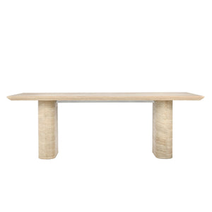 Aiden Outdoor Rectangle Dining Table, Beige Concrete