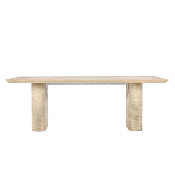 Aiden Outdoor Rectangle Dining Table, Beige Concrete
