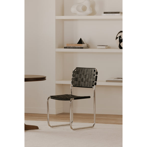 Moe's Moma Dining Chair Set - Black Leather