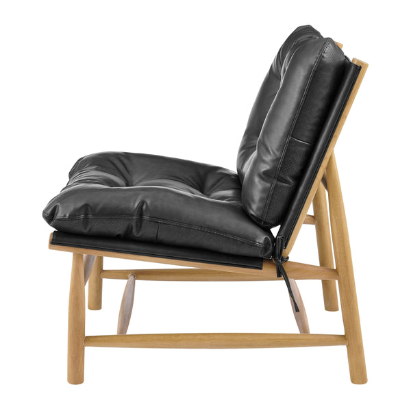 Oswald Faux Leather Tufted Accent Chair, Casa Black