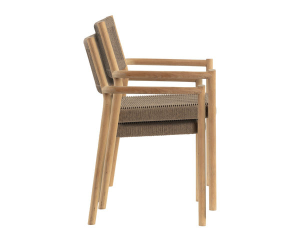 KAVALA STACKABLE DINING ARMCHAIR - NATURAL