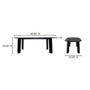 Moe's Delta Oval Outdoor Dining Table Black Teak