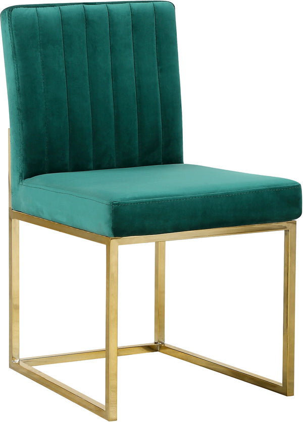 Joanna Dining Chair In Green Velvet