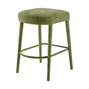 Rylee KD Chenille Backless Counter Stool, Millburry Green 