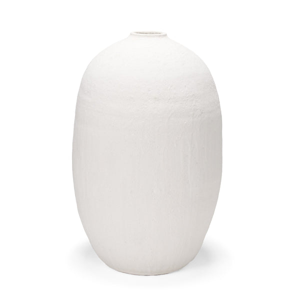 Karakum II Large White Textured Ceramic Vase