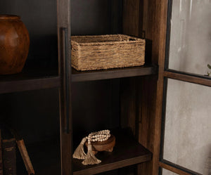 Rogers Solid Wood Tall Cabinet with Glass Doors