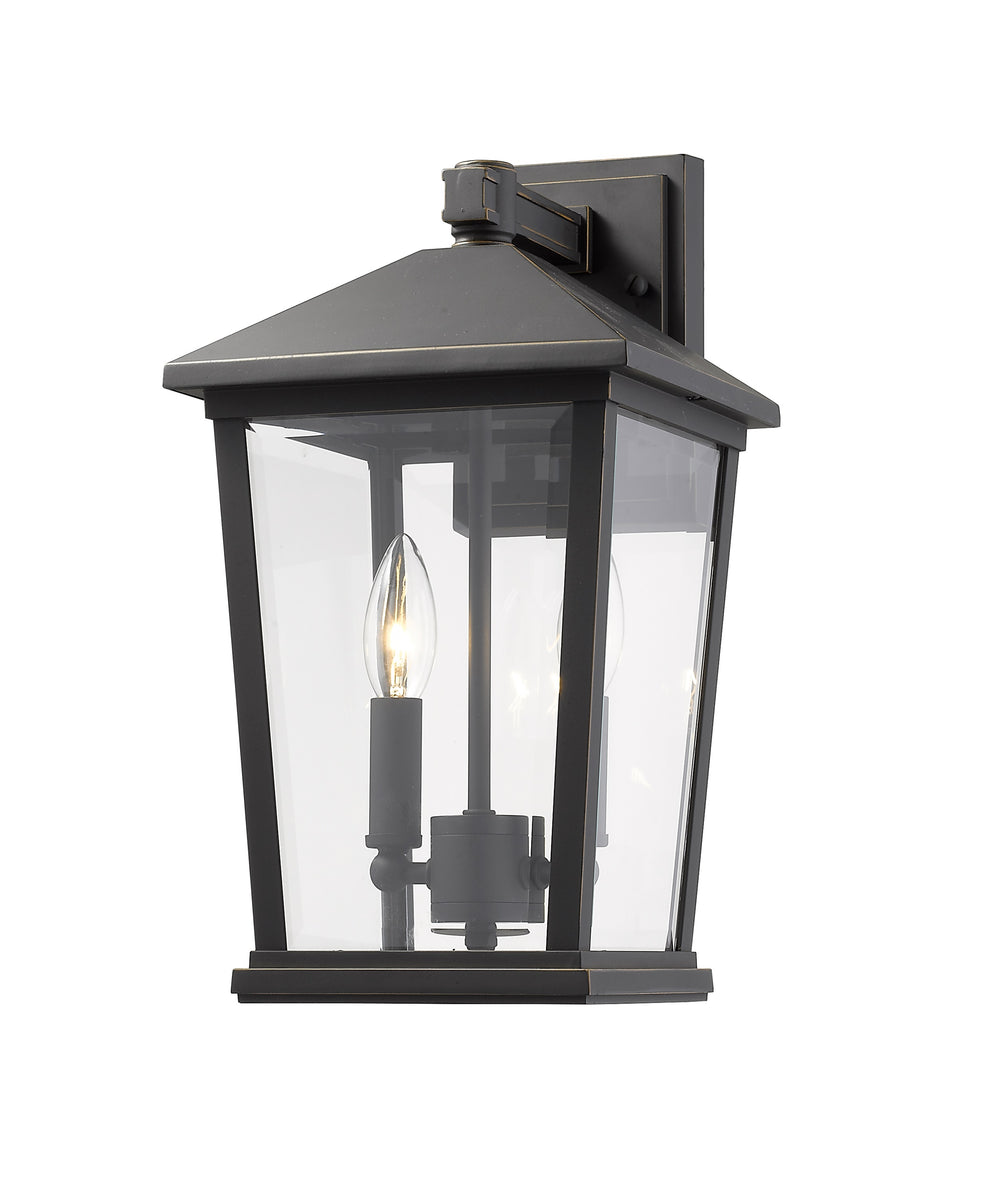 Beacon 2 Light Outdoor Wall Sconce in Oil Rubbed Bronze Finish