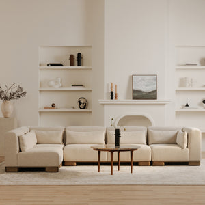 Moe's June Slipper Chair in Oatmeal Beige