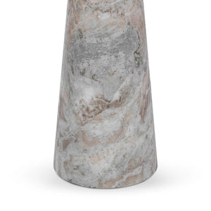 Huxley Marble Round Accent Table with Rusty Gray Veining