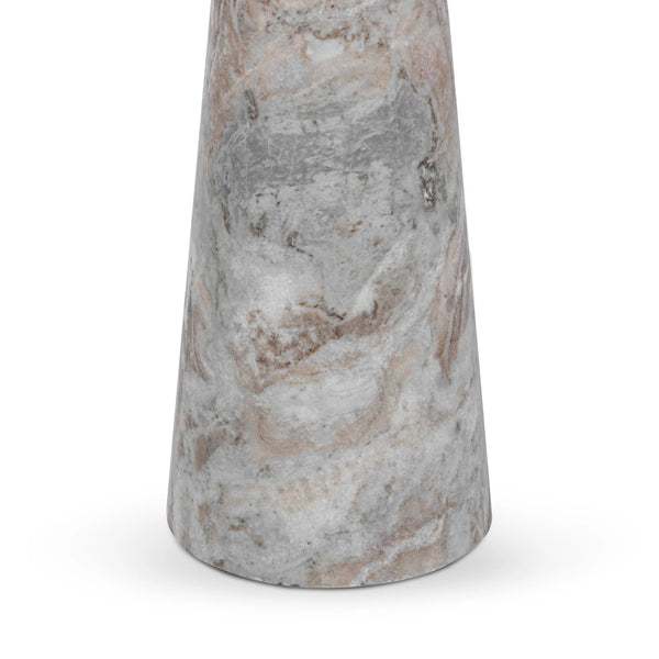 Huxley Marble Round Accent Table with Rusty Gray Veining