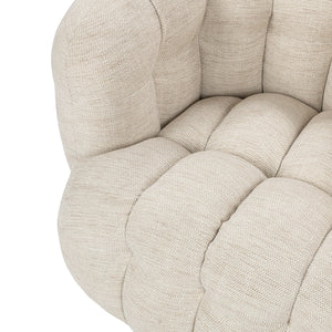 Walter Swivel Chair with Biscuit Tufting - Flax