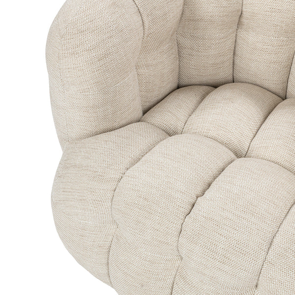 Walter Swivel Chair with Biscuit Tufting - Flax