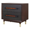 Callan KD Nightstand/Side Table 2 Drawers, Dark Walnut