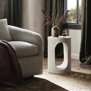 Samson End Table In Textured Lunar Concrete