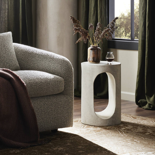 Samson End Table In Textured Lunar Concrete