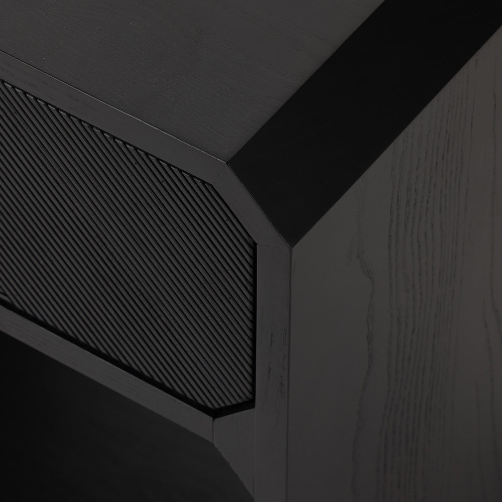 Caspian Nightstand in Black Ash Veneer