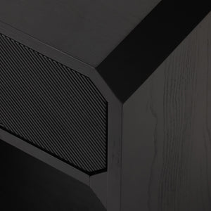 Caspian Nightstand in Black Ash Veneer