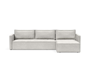 NEWILLA SOFA BED W/LOUNGER 57"X118", W/SLIM ARM RESTS
