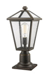 Talbot 1 Light Outdoor Pier Mounted Fixture in Rubbed Bronze Finish