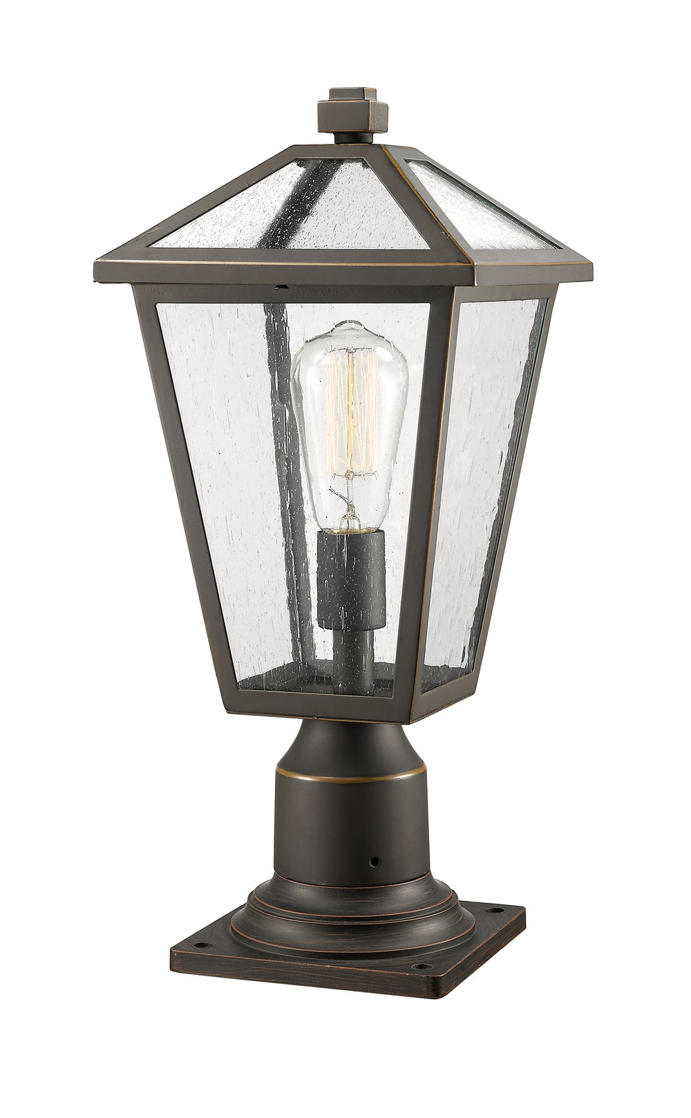 Talbot 1 Light Outdoor Pier Mounted Fixture in Rubbed Bronze Finish