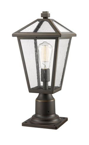 Talbot 1 Light Outdoor Pier Mounted Fixture in Rubbed Bronze Finish