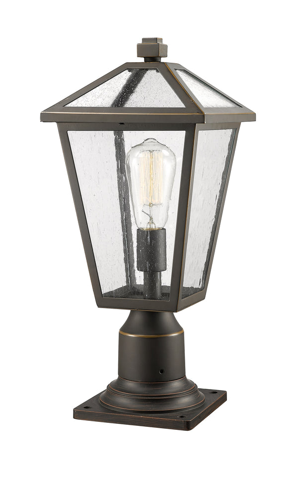 Talbot 1 Light Outdoor Pier Mounted Fixture in Rubbed Bronze Finish