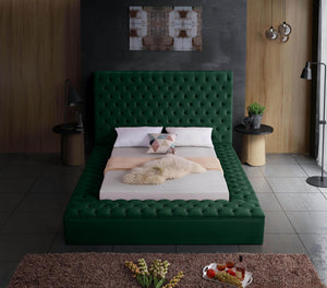 Randal King Bed In Green Velvet