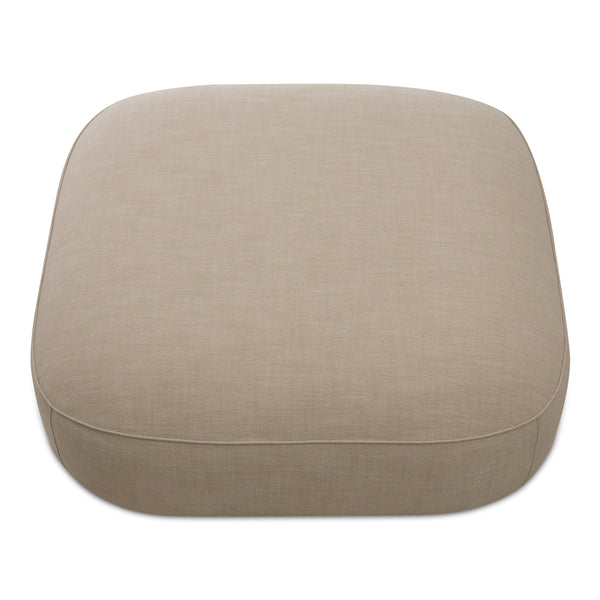 Moe's Marion Square Ottoman in Beige Fabric