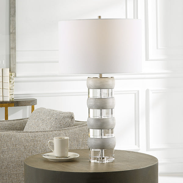 Band Together Crystal & Wood Table Lamp