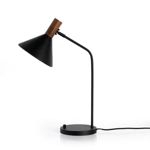 Cullen Task Lamp In Black Leather