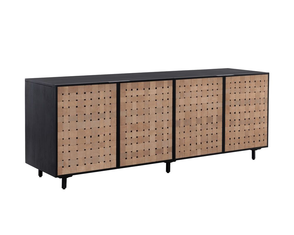 OMARI SIDEBOARD - LARGE - SUEDE LIGHT TAN LEATHER