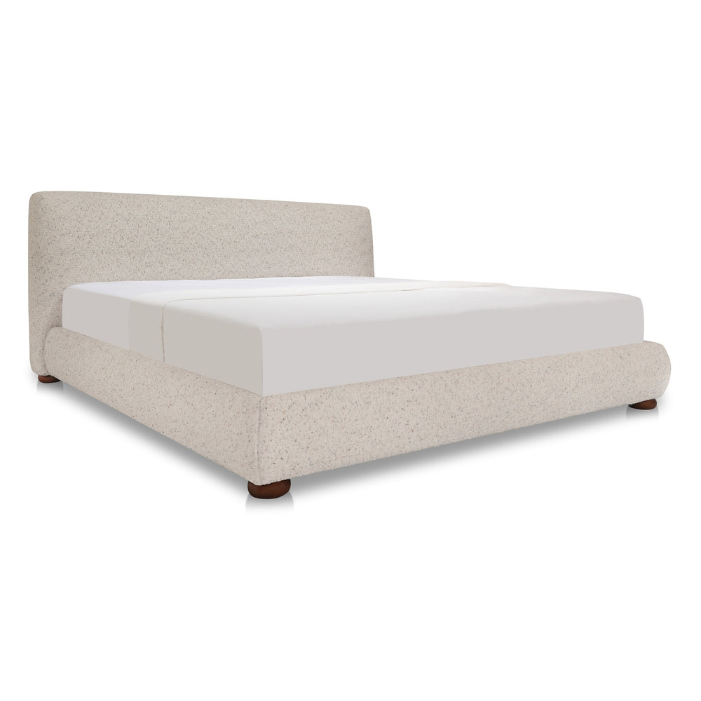 Moe's Beau Storage Bed in Speckled Light Grey