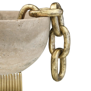 ALUMINUM METAL CHAIN LINK OBJECT IN TEXTURED BRASS FINISH
