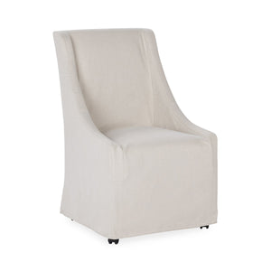 Warwick Upholstered Rolling Dining Chair - Sandy Tan