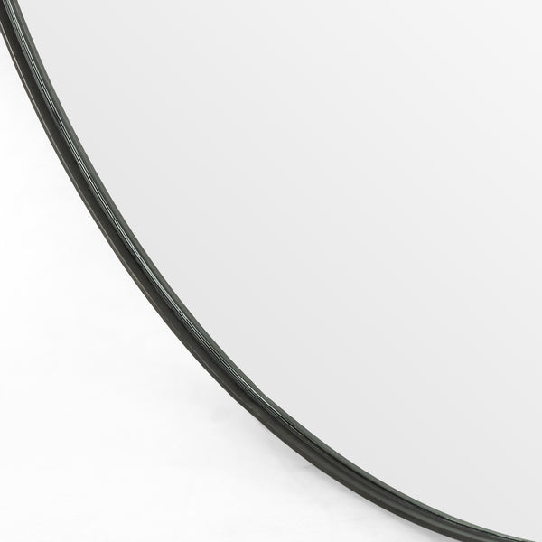 Bellvue Round Mirror In Rustic Black