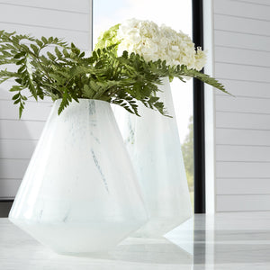 Small Backdrift Vase in Sky Blue and White