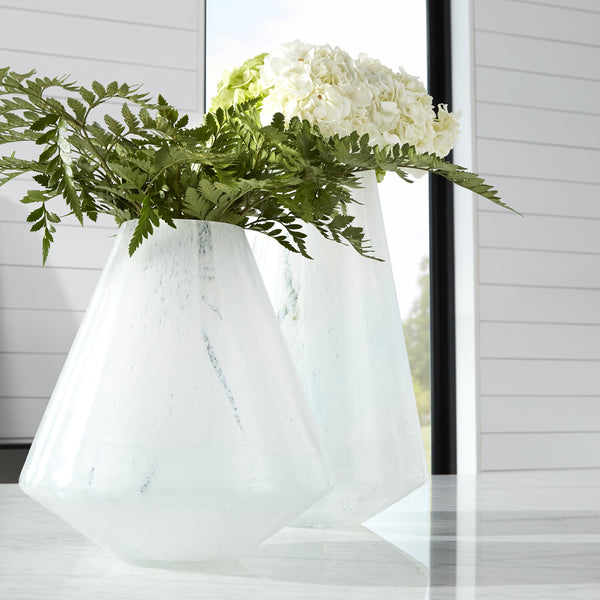 Small Backdrift Vase in Sky Blue and White