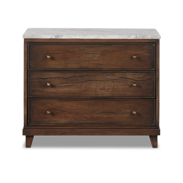 Odette Nightstand - White Statuario Marble