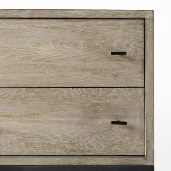 Ciara 32L x 16W Beige Fir Veneer 2 Drawer Accent Cabinet