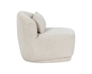 SORAYA SWIVEL ARMLESS CHAIR - DOVE CREAM