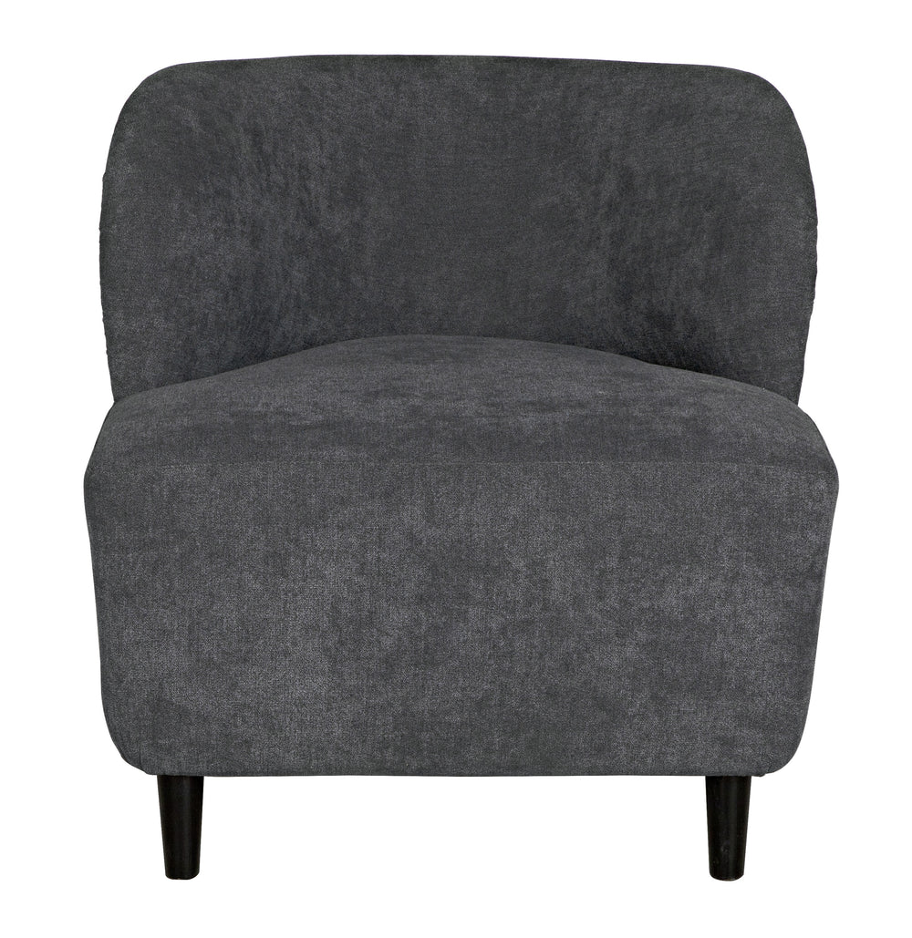 Laffont Sungkai/Mindi Chair in Charcoal Black with Ocean Grey Fabric