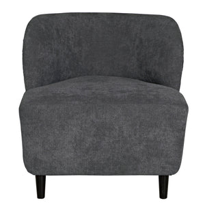 Laffont Sungkai/Mindi Chair in Charcoal Black with Ocean Grey Fabric