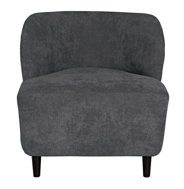 Laffont Sungkai/Mindi Chair in Charcoal Black with Ocean Grey Fabric