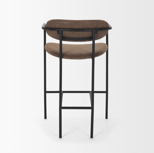 Parker Muted Brown Faux Leather w/ Black Metal Counter Stool