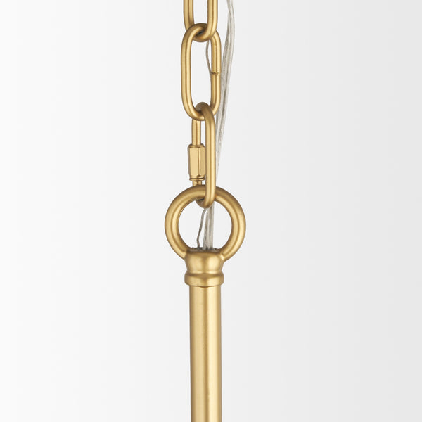 Barbara Brushed Gold Metal w/ Frosted Glass Globes  18-Light Chandelier