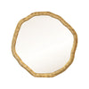 ROUND METAL MIRROR WITH ORGANIC TEXTURED ANTIQUE BRASS FRAME