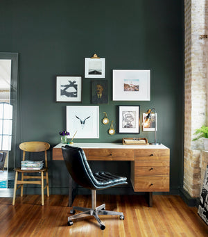 Malibu Desk Chair -Rider Black Leather
